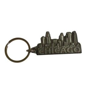 Chicago Skyline Pewter Keychain Key Ring
